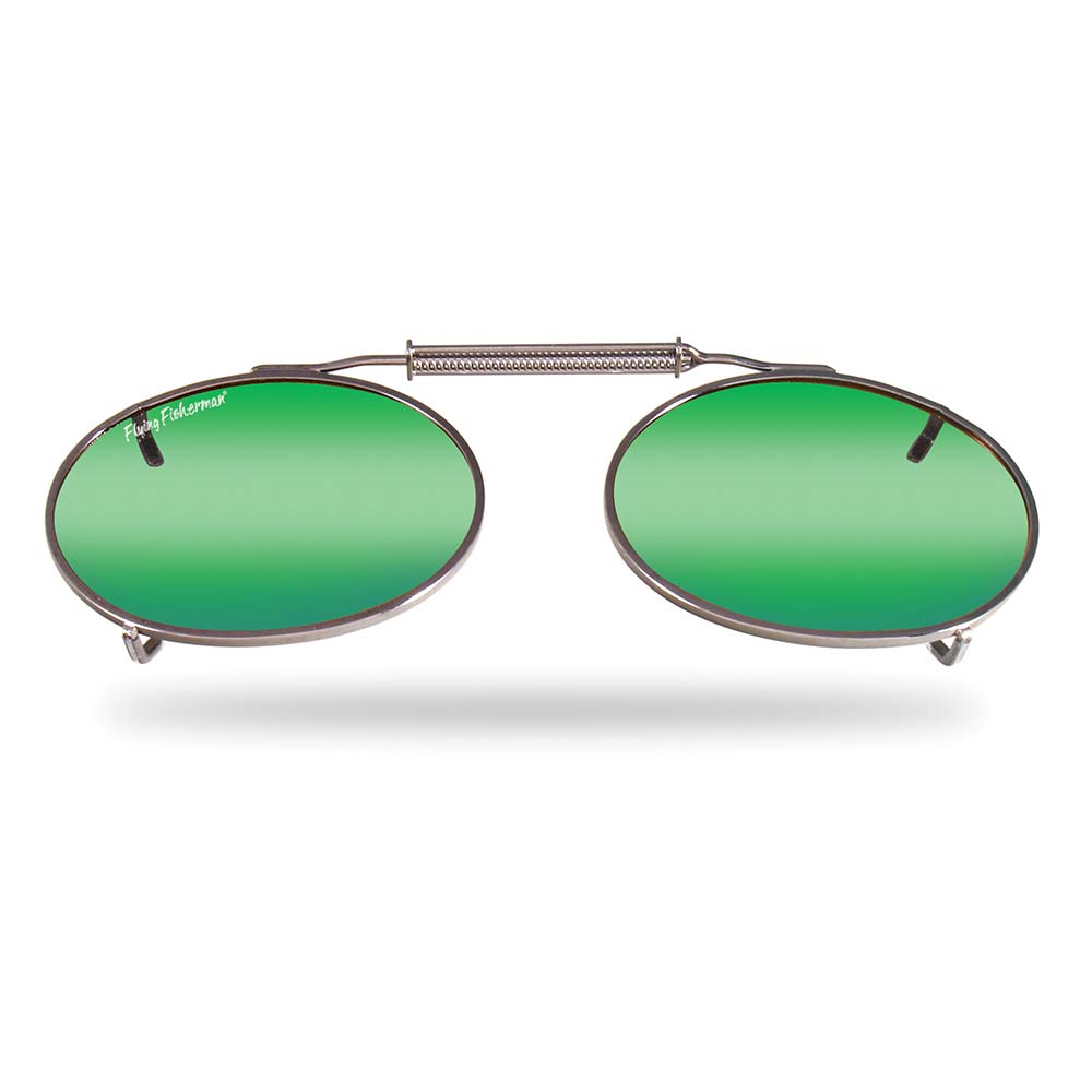 Flying Fisherman 7506Am ClipOn/Lg Oval Shape With AmberGreen Mirror