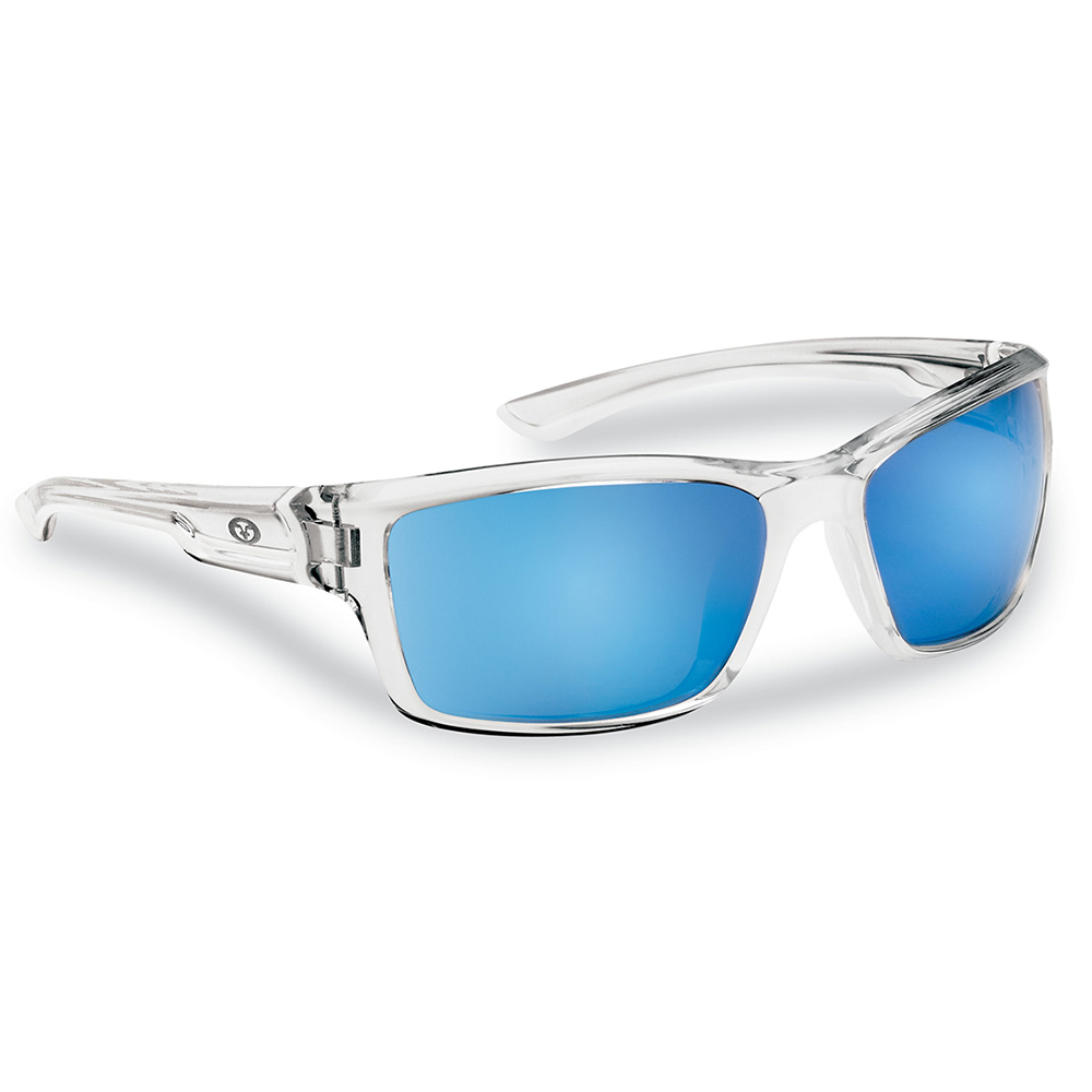 Flying Fisherman 7721csb Cove Polarized Sunglasses Crystal Frames With Smk Blue Mirror Lenses