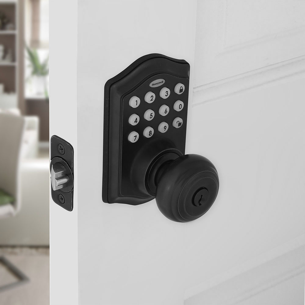 Honeywell Bluetooth Enabled Digital Door Knob Lock With Keypad, Satin  Nickel, 8832301S