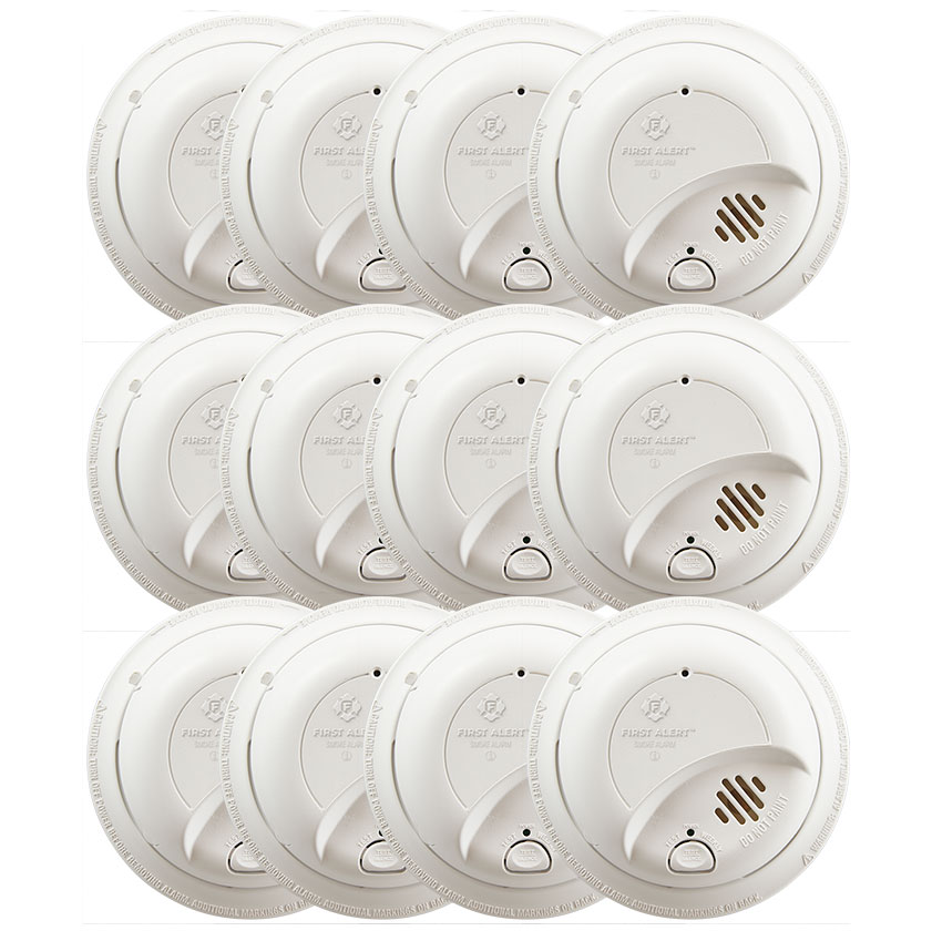 12 Pack of First Alert Hardwired Smoke Alarms with Battery Backup