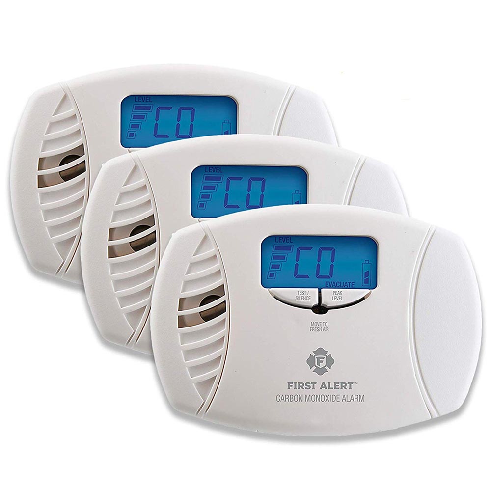 3 Pack Bundle of Plug-In CO Alarm & Backlit Digital ...
