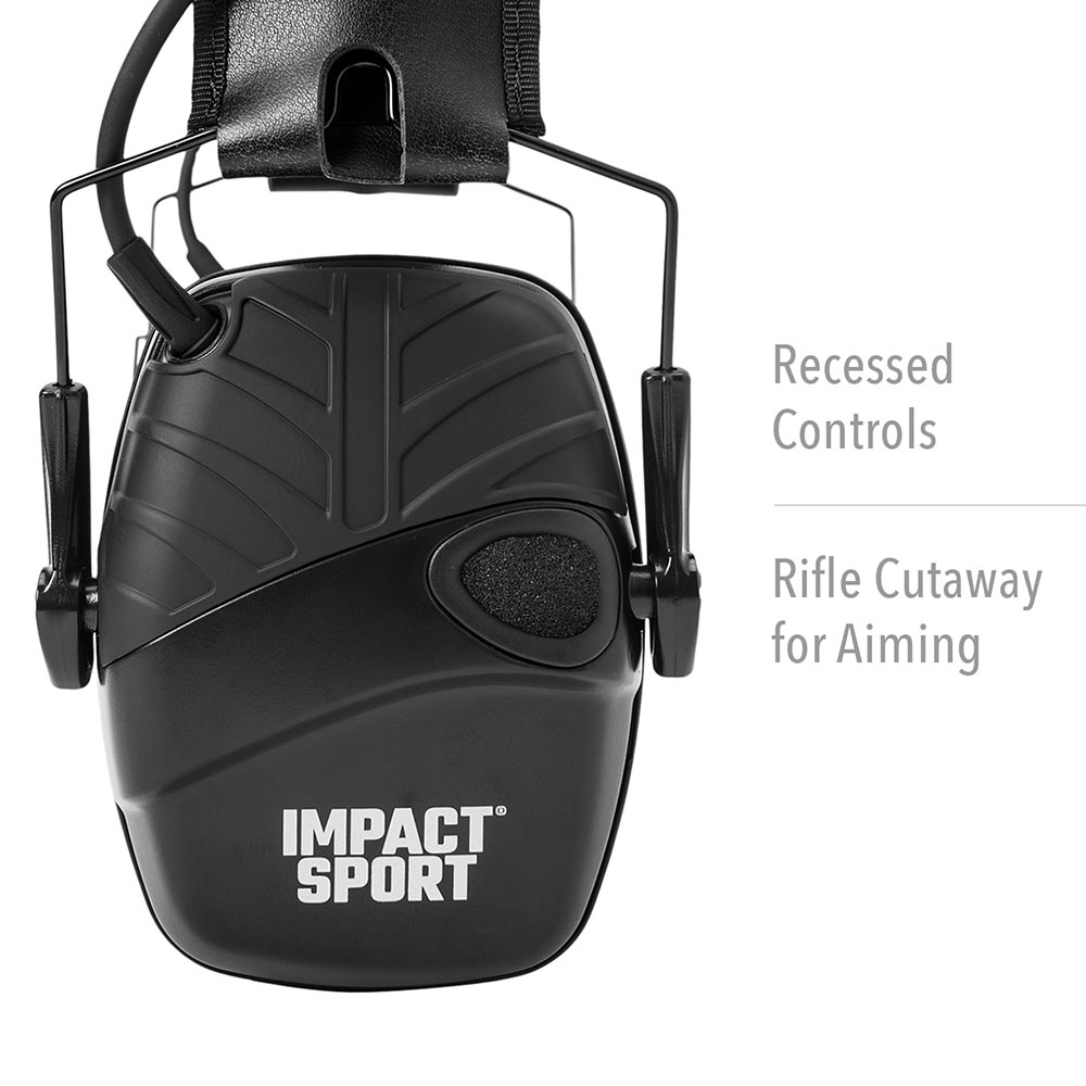 Howard Leight Impact Sport Electronic Shooting Earmuff with Earplugs and  Case