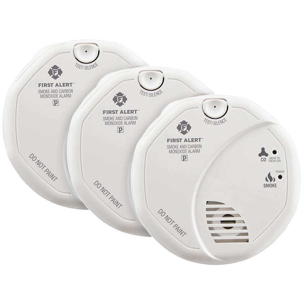 3 Pack Bundle of Battery Operated Combination Smoke and Carbon Monoxide Alarm, SCO5CN