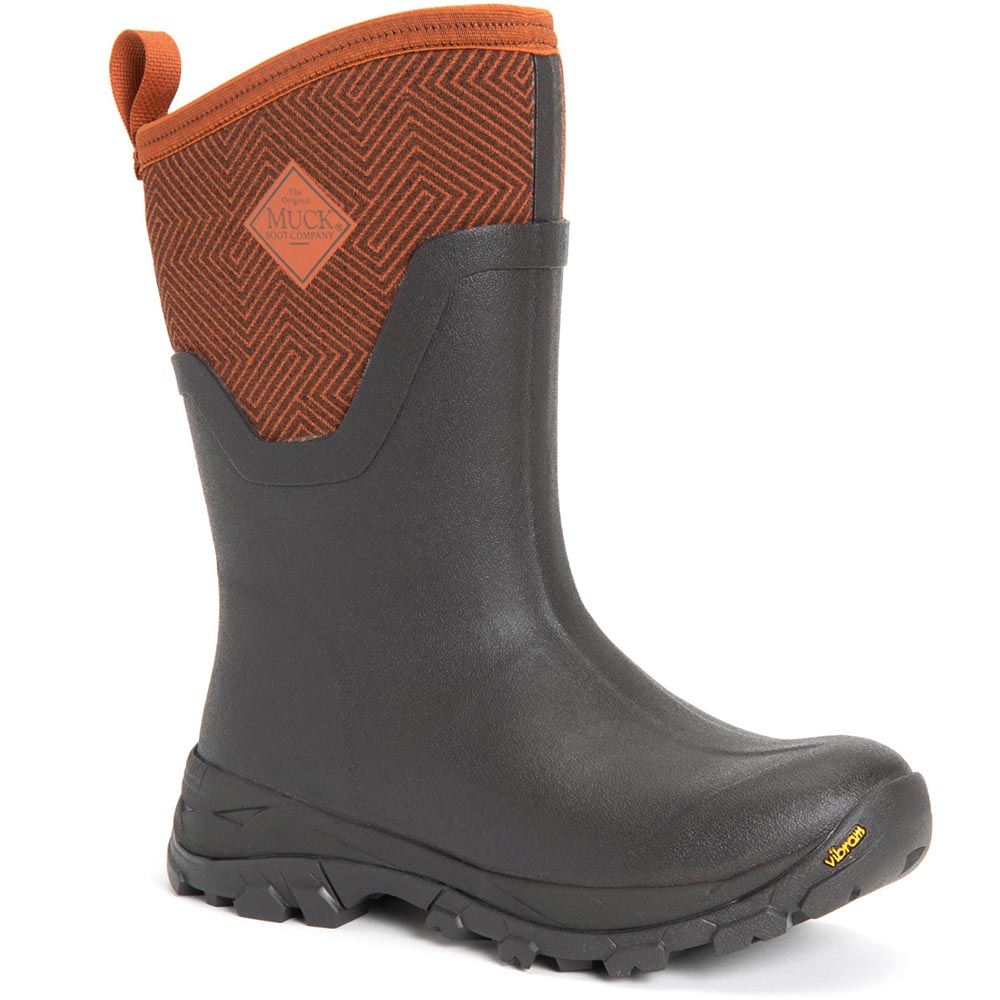 Muck Women's Arctic Ice Mid Boot, Brown / Autumnal Geometric - AS2MV-700