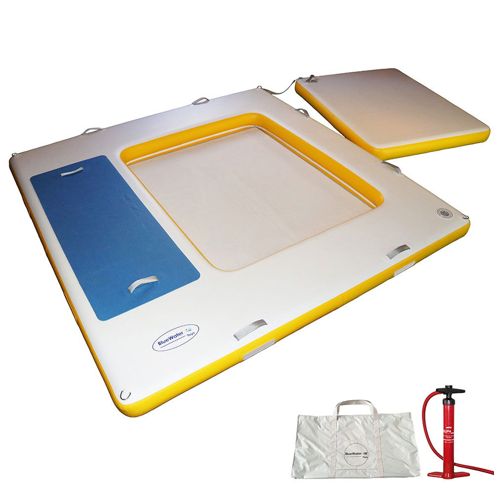 3 in 1 Inflatable Deck & Lounge Large Water Raft, 8ft x 8ft x 6in BW