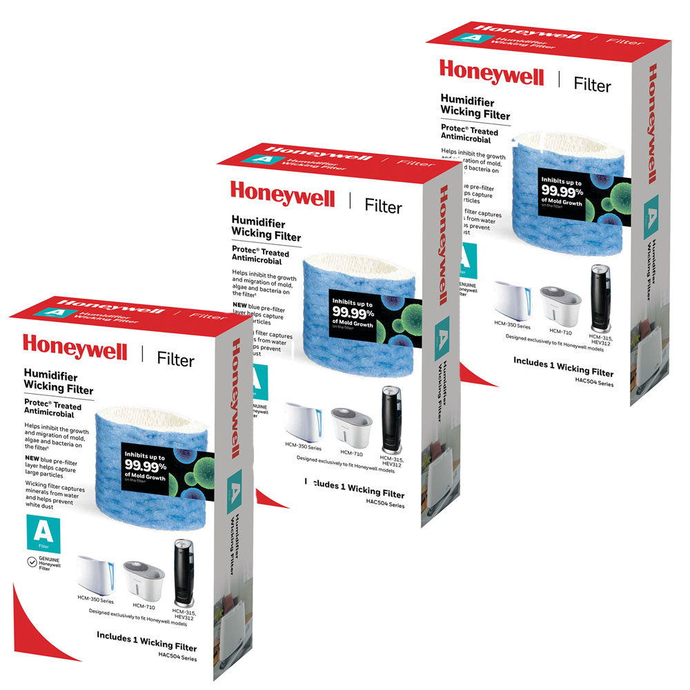 3 Pack of Honeywell HAC-504 Humidifier Replacement Filters, Filter A