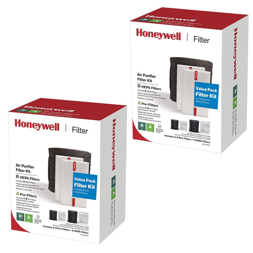 2 Pack of Honeywell HEPA Air Purifier Filter Kit A/R (4 HEPA Filters and 2 Pre-Filters)