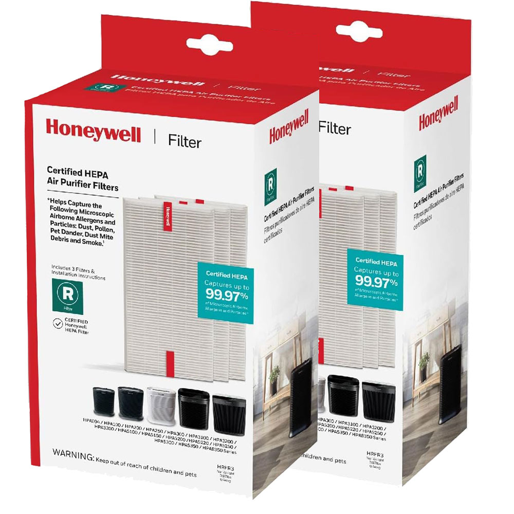 Bundle of Two Honeywell Filter R True HEPA Replacement Filter 3 Packs (6 Filters)