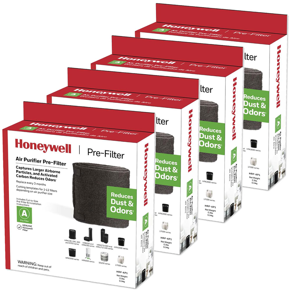 4 Pack of Honeywell Filter A Universal Carbon Pre-filters
