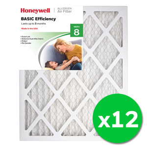 Honeywell 16x20x1 Standard Efficiency Allergen MERV 8 Air Filter, 12 Pack