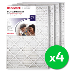 Honeywell 20x30x1 Ultra Efficiency Allergen MERV 13 Air Filter (4 Pack)