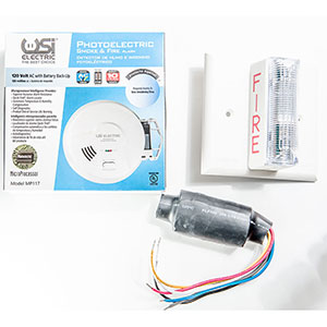 USI 120 Volt Photoelectric Smoke Alarm and Strobe Kit for Hearing Impaired - Meets ADA Requirements (2417)
