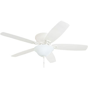 Honeywell Glen Alden 52-Inch White Low Profile LED Ceiling Fan with Light - 50518-03