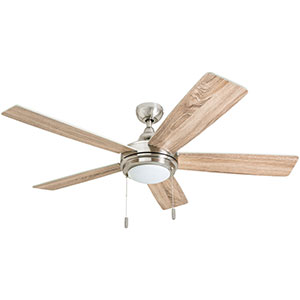 Honeywell Ventnor Modern LED Ceiling Fan - 52 Inch, Brushed Nickel