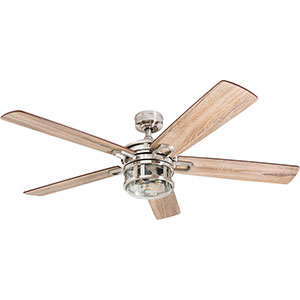 Honeywell Bonterra LED Ceiling Fan with Light - 52 Inch, Brushed Nickel