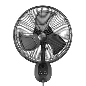Honeywell Outdoor Wet-Rated Oscillating Wall Fan, 18 Inch, Matte Black