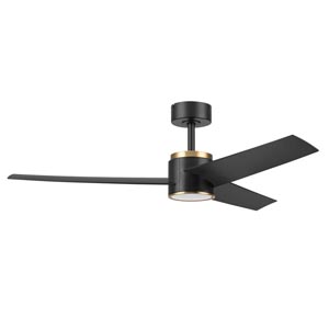 Honeywell Altan Indoor/Outdoor Ceiling Fan with LED Light, 52-Inch, Black/Gold
