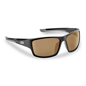 Flying Fisherman 7712BA Sand Bank Polarized Sunglasses, Matte Black / Amber