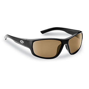 Flying Fisherman 7822BA Teaser Polarized Sunglasses, Matte Black / Amber