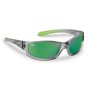Flying Fisherman 7895GAG Buoy Jr Angler Polarized Sunglasses, Gray-Lime / Green Mirror Lenses