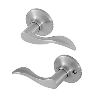 Honeywell Wave Passage Door Lever, Satin Nickel