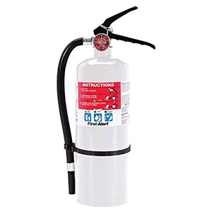 First Alert Rechargeable Compliance Fire Extinguisher UL rated 2-A:10-B:C (White) - HOME2