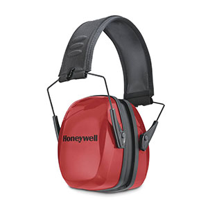 Honeywell Leightning L2F Low Profile Folding Earmuff, Red