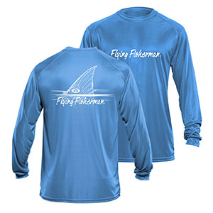 Flying Fisherman TL1407BL Redfish Long Sleeve Performance Tee Blue L