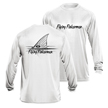 Flying Fisherman TL1407WL Redfish Long Sleeve Performance Tee White L