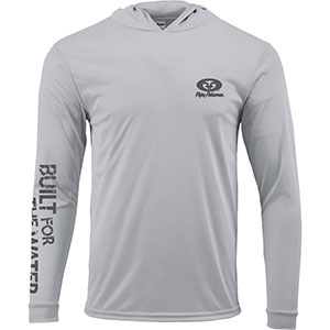 Flying Fisherman TL1415SL Built For Water Performance Hood Tee Silver L