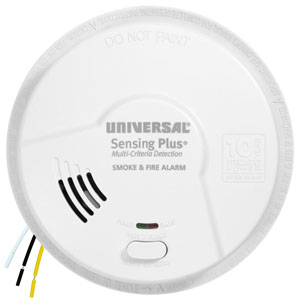 USI Sensing Plus Hardwired Smoke Alarm with 10 Year Battery Backup