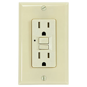 USI Electric 15 Amp Self Test GFCI Tamper-Resistant Receptacle Duplex Outlet, Ivory - G1315TRIV