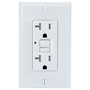 USI Electric 20 Amp Self Test GFCI Tamper-Resistant Receptacle Duplex Outlet, White - G1320TRWH