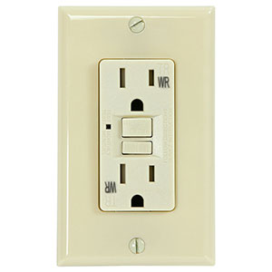 USI Electric 15 Amp GFCI Weather Resistant Receptacle Outlet, Ivory