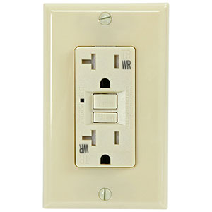 USI Electric 20 Amp GFCI Weather Resistant Receptacle Outlet, Ivory
