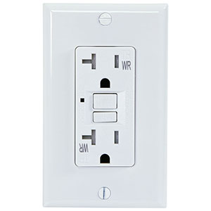 USI Electric 20 Amp GFCI Weather Resistant Receptacle Outlet, White