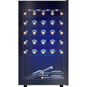 Honeywell 34 Bottle Small Wine Cooler Refrigerator, Black