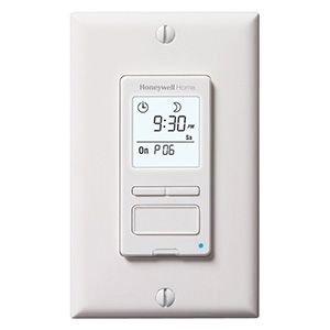 Honeywell Home Solar 7-Day Programmable Light Switch Timer, 40 Watt, White