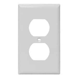 USI Electric Wall Plate Receptacle, Duplex Single Gang in White