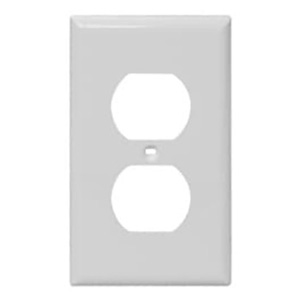 USI Electric Wall Plate Receptacle, Duplex Single Gang in White