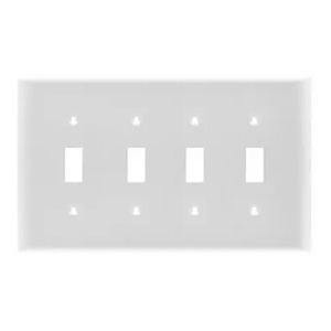 USI Electric 4 Gang Wall Plate Toggle Switch, White