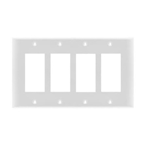 USI Electric 4 Gang Wallplate Decorator Switch, White