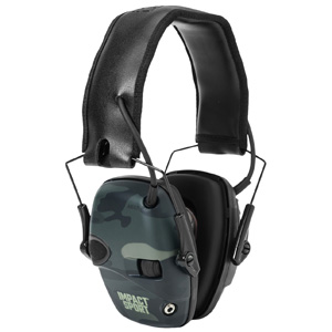 Honeywell R-02527 Black Camo Impact Sport Sound Amplification Shooting Earmuff