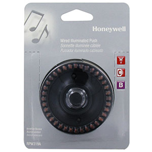 Honeywell Home Wired Illuminated Recessed Mount Round Push Button for Door Chime