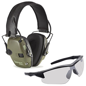 Howard Leight Electronic Ear Protection for Shooting with Safety Glasses Bundle