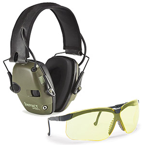 Howard Leight Shooting Safety Bundle, Electronic Earmuffs and Genesis Eyeware